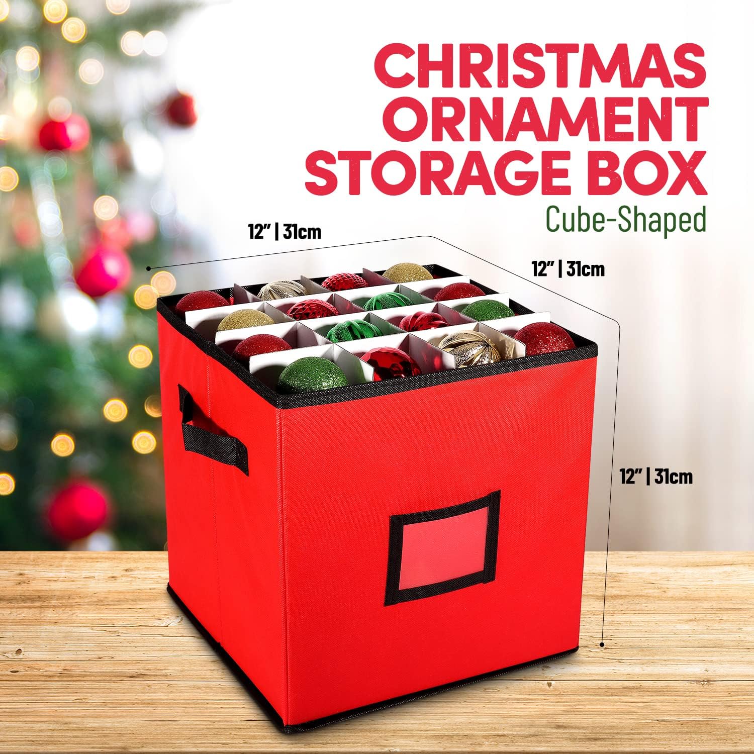 4-Layer Polyester Ornament Storage Box Y464668