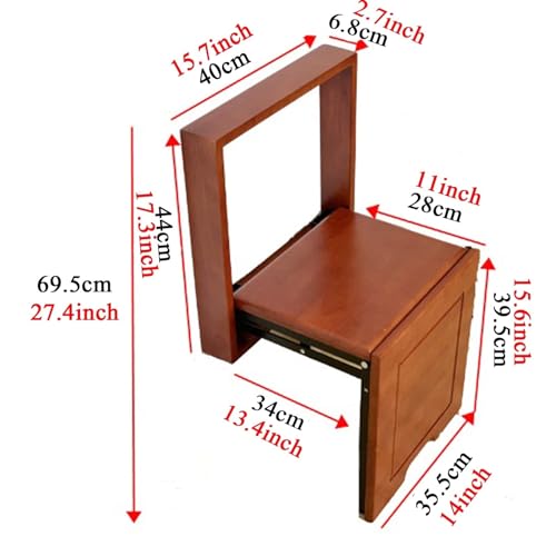 Wall Fold Up Chair Solid Wood Stool 6.8cm Thick 40x40cm T29793