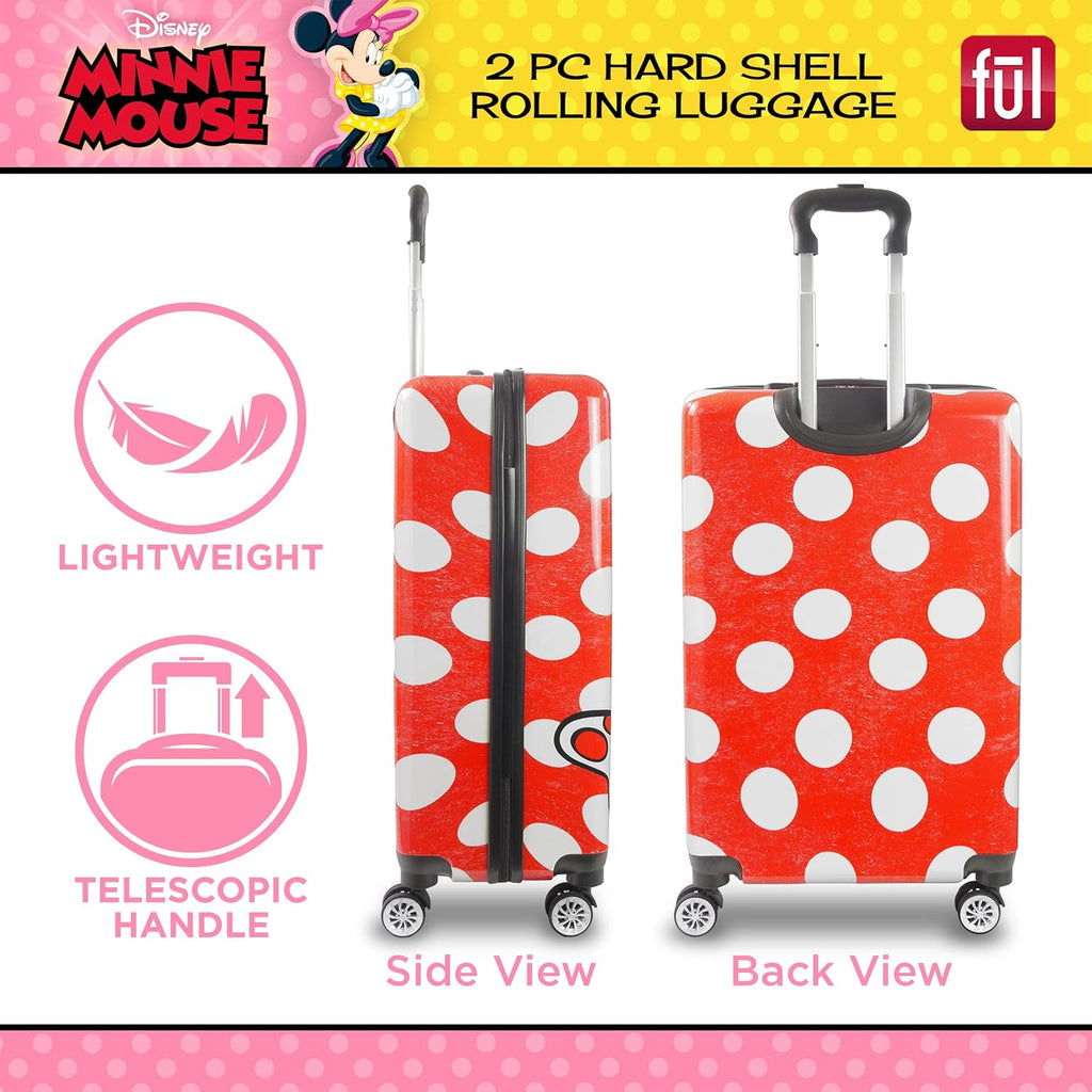 2 Piece Rolling Hardshell Luggage Set, 20 Inch and 27 Inch, Red I6482