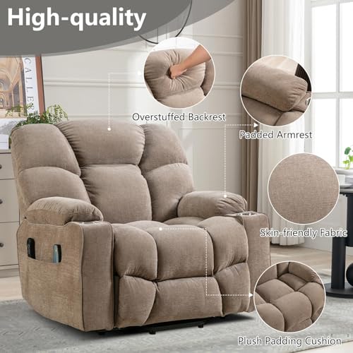 Oversized Power Lift Recliner Chair Brown W716756