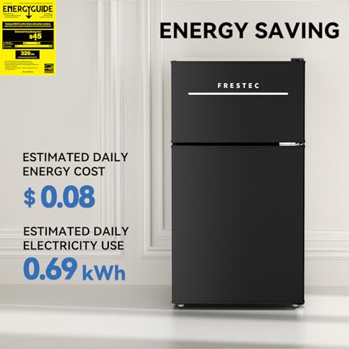 3.1 CU' Mini Fridge with Freezer, 2-Door Compact Refrigerator, Silver L189435