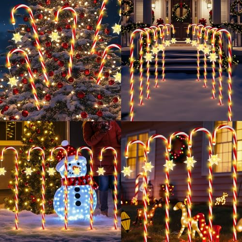 24 Pack Solar Candy Cane Lights with Remote G872