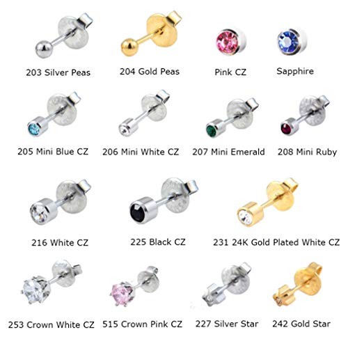 Disposable Self Mixed Colors Ear Piercing Gun Kit Tool (Gold) A7375