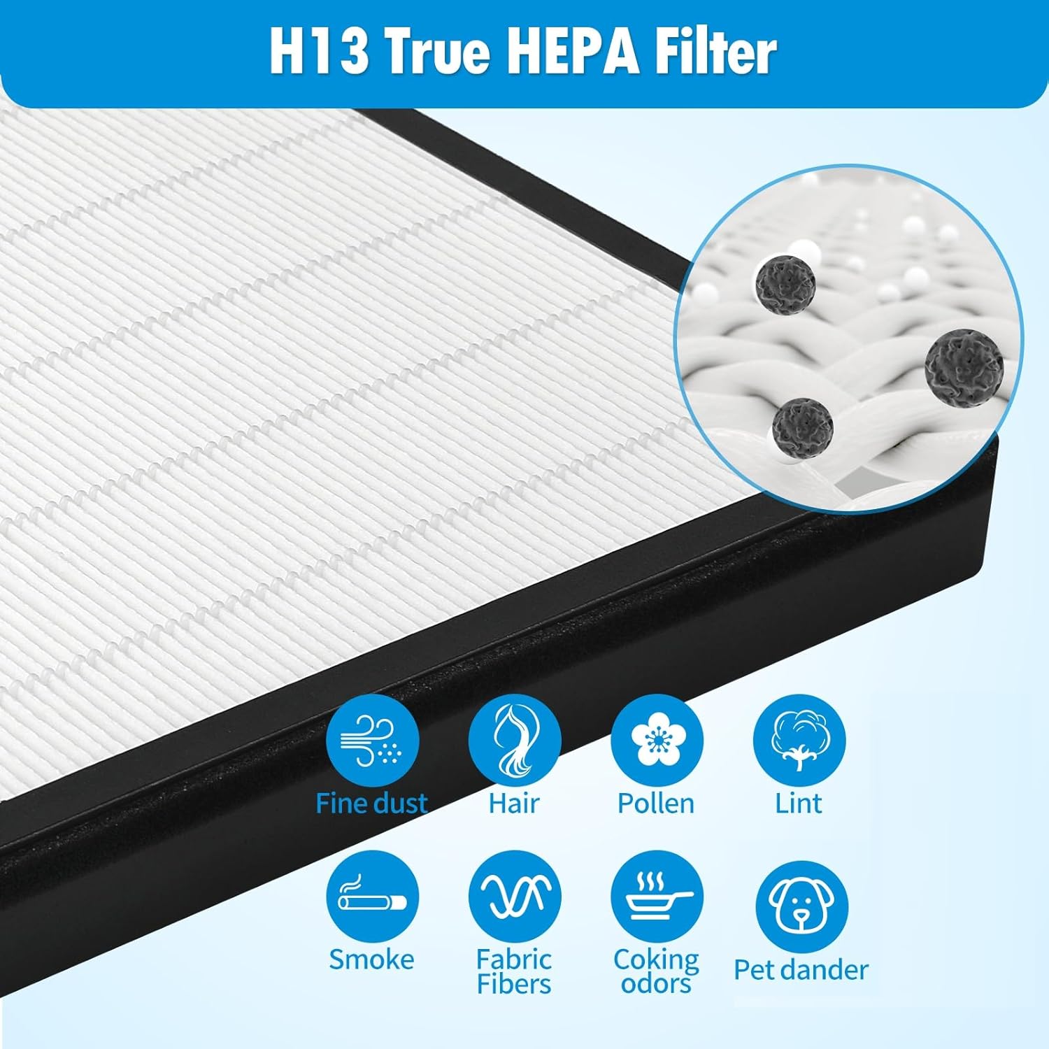 2-Pack White H13 True HEPA Activated Carbon Filter X268