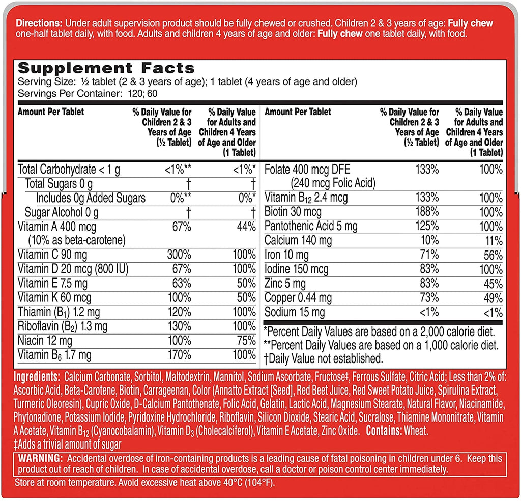 Flintstones Chewable Tablets Complete 60 Ea J48385