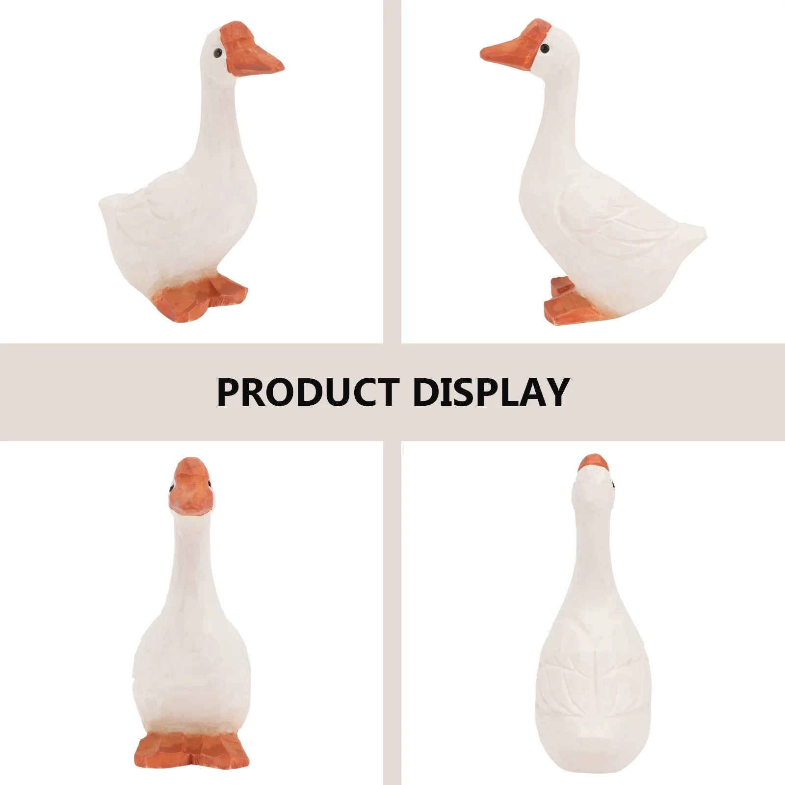 White 11x6cm Wooden Goose Ornaments T959