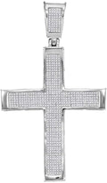 10k White Gold Diamond Cross Charm Pendant L47193