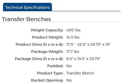 Height Adjustable Tub Transfer Bench P939361