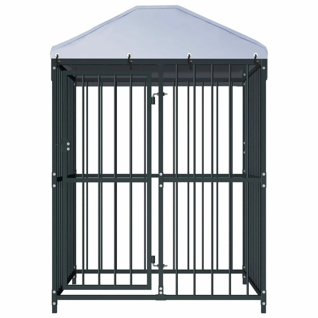 Heavy Duty Galvanized Steel Dog Kennel Cage 47.2" x 47.2" x 59 Inches I65022