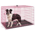 Black 48 Inch Folding Metal Dog Crate with Divider Panel J3861