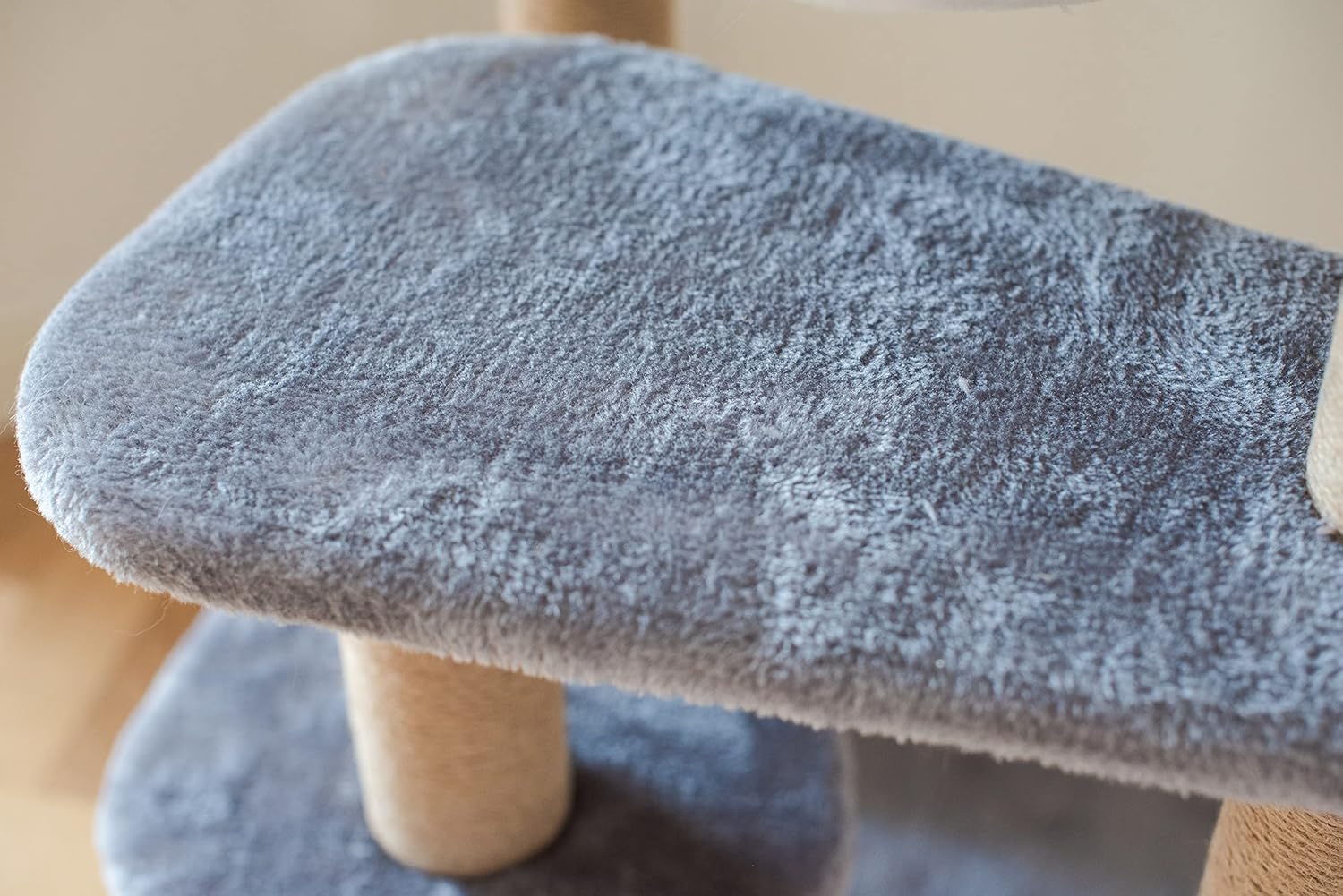 42" Grey Beige Cat Tree with Cat Hammock, Scratching Post V827154