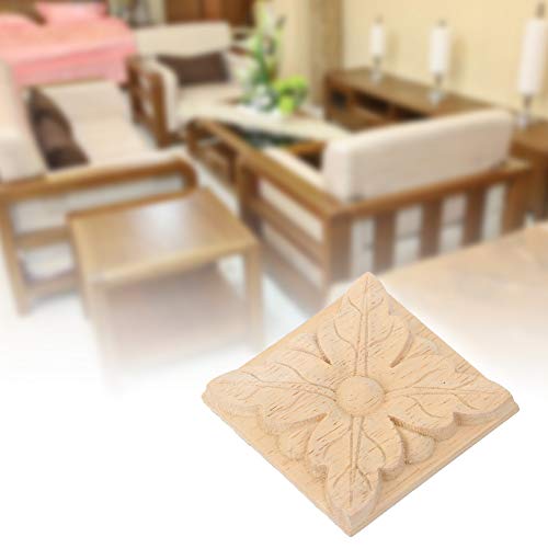 4pcs Square Wood Appliques J198538
