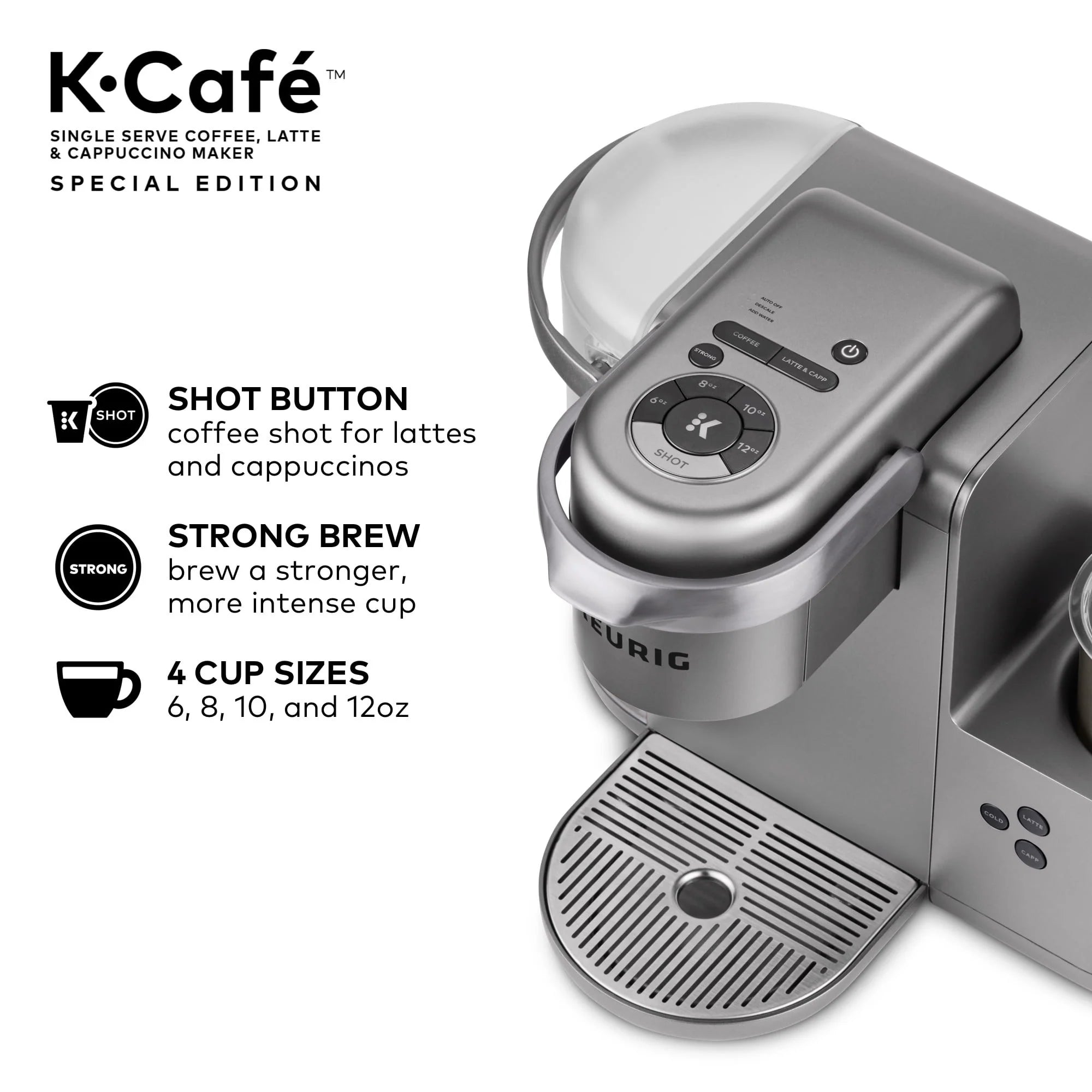 Single Serve K-Cup Pod Coffee, Latte and Cappuccino Maker, Nickel U967