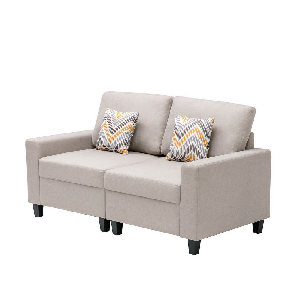 Beige Linen Fabric Living Room Set A32710