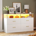 White 4 Drawer Wood Dresser F864