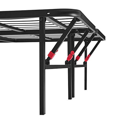 Black Foldable Metal Platform Bed Frame, Full Size, 14 inches High K785