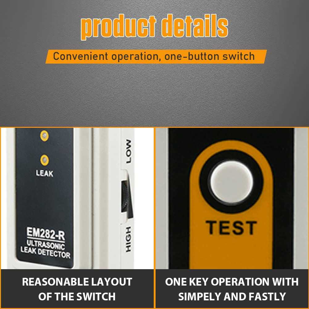 Ultrasonic Leak Detector with Earphone & Transmitter 40KHz±2KHz Air Leak Detection Tools with LED Indicator S933277