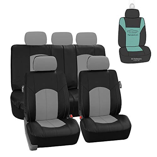 Beige PU Leather Car Seat Cover Full Set Q152