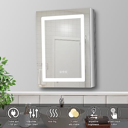 20 X 26 LED Medicine Cabinet with Mirror U686354