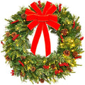 30in Pre-Lit Artificial Christmas Wreath with 100 Lights T837