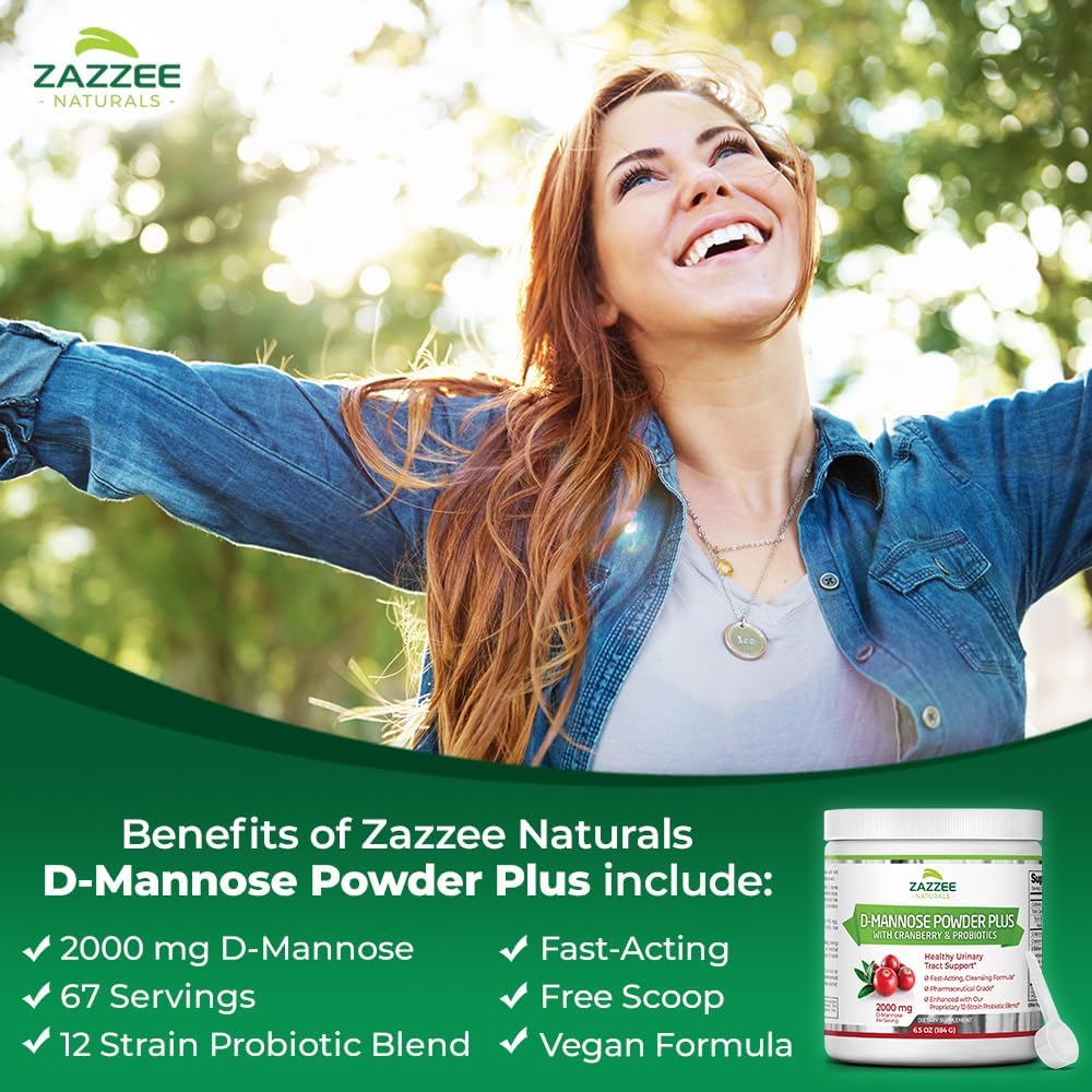 2000 mg D-Mannose Powder Plus with Probiotics and Cranberry Extract, 6.5 Oz, 67 Servings Y67567