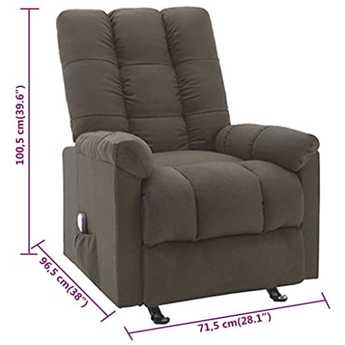 Brown Fabric Reclinable Massage Wingback Chair U898