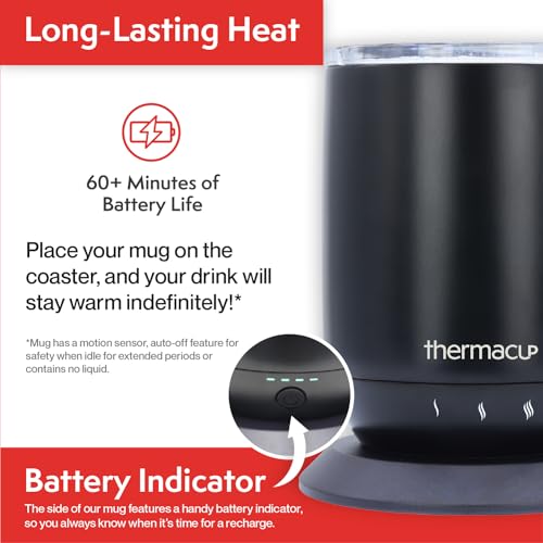 Midnight Black 14 oz Electric Coffee Mug with Lid Q849