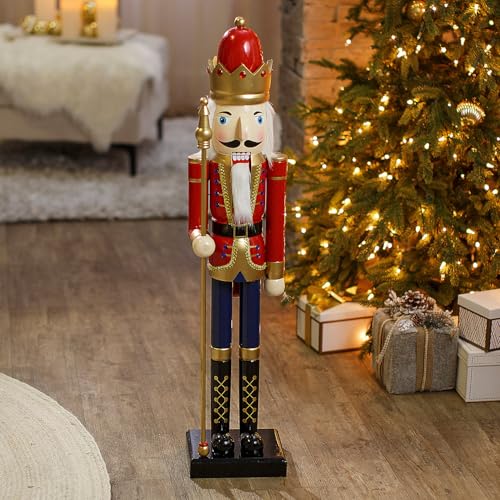 3 Ft. Green Wooden Holiday Nutcracker D752