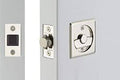 Square Tubular Privacy Pocket Door Lock Satin Nickel L5343
