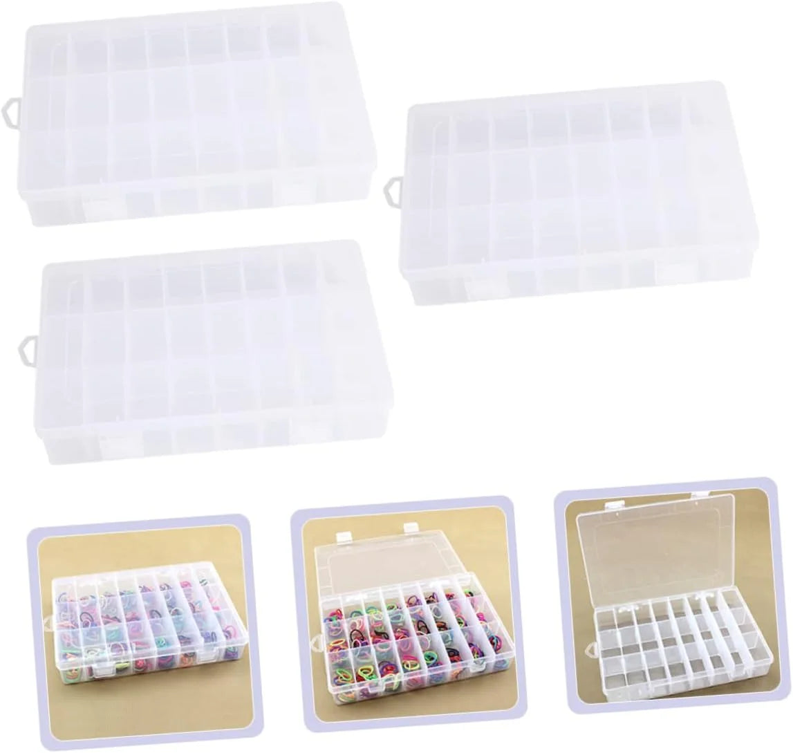 12 Pcs Clear Plastic Storage Box with Compartments P897