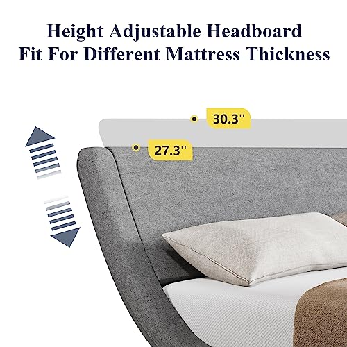 Queen Size Black Upholstered Platform Bed Frame C45165