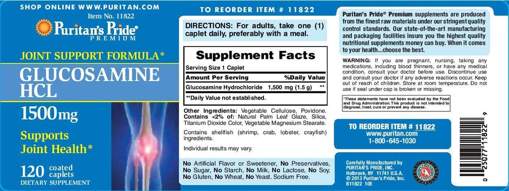 Glucosamine 1500 mg 120 Caplets A770