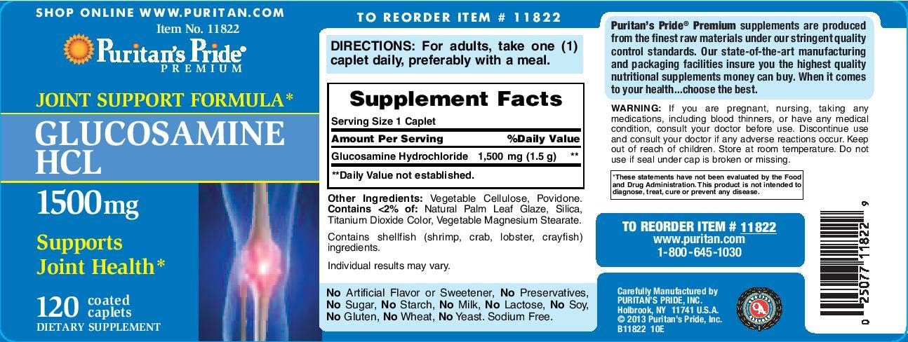 Glucosamine 1500 mg 120 Caplets A770