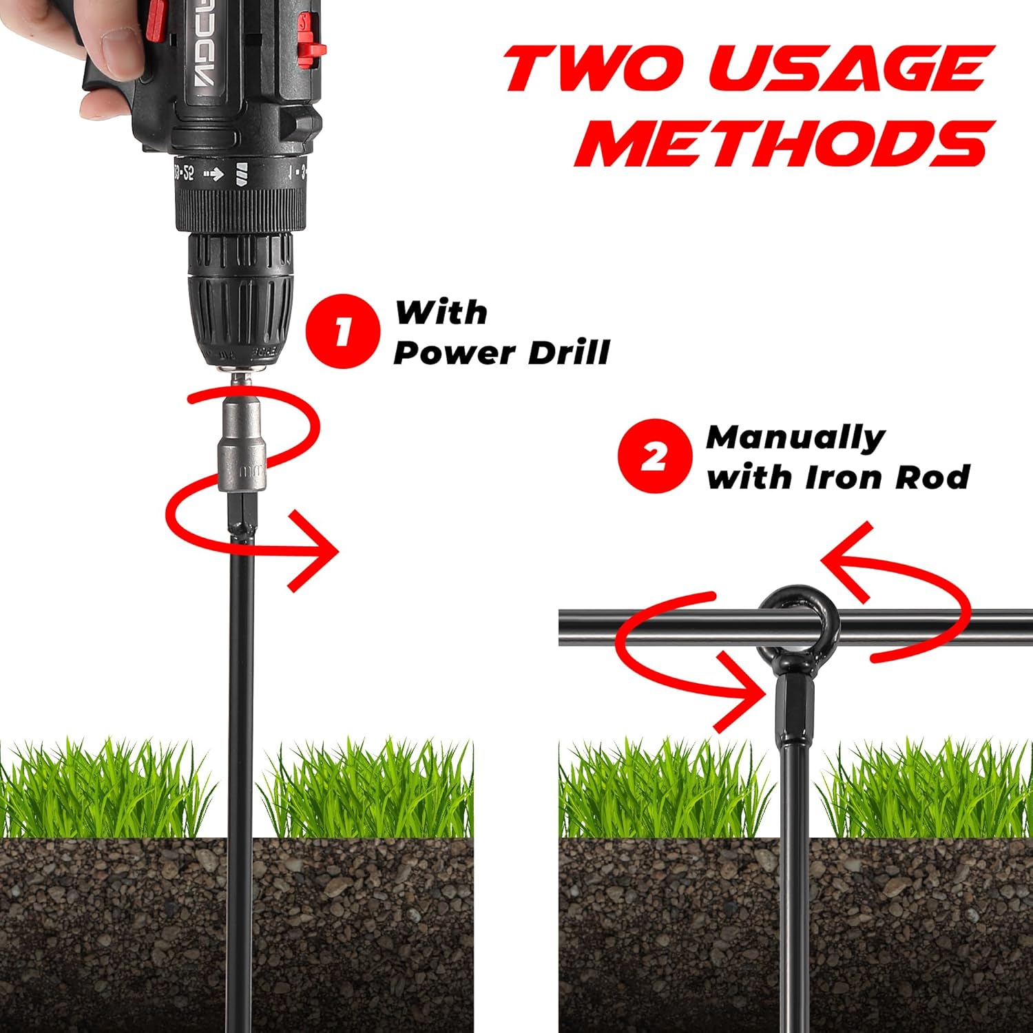 18'' Heavy Duty Ground Stakes Earth Anchors Screw in Shed Anchor Kit Auger Anchor X165