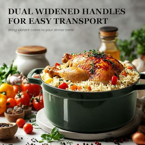5QT Enameled Cast Iron Dutch Oven with Lid L937
