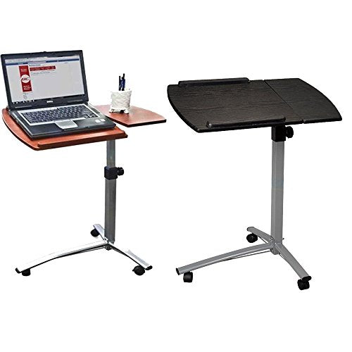 Brown Tilt Top Overbed Table with Wheels K236