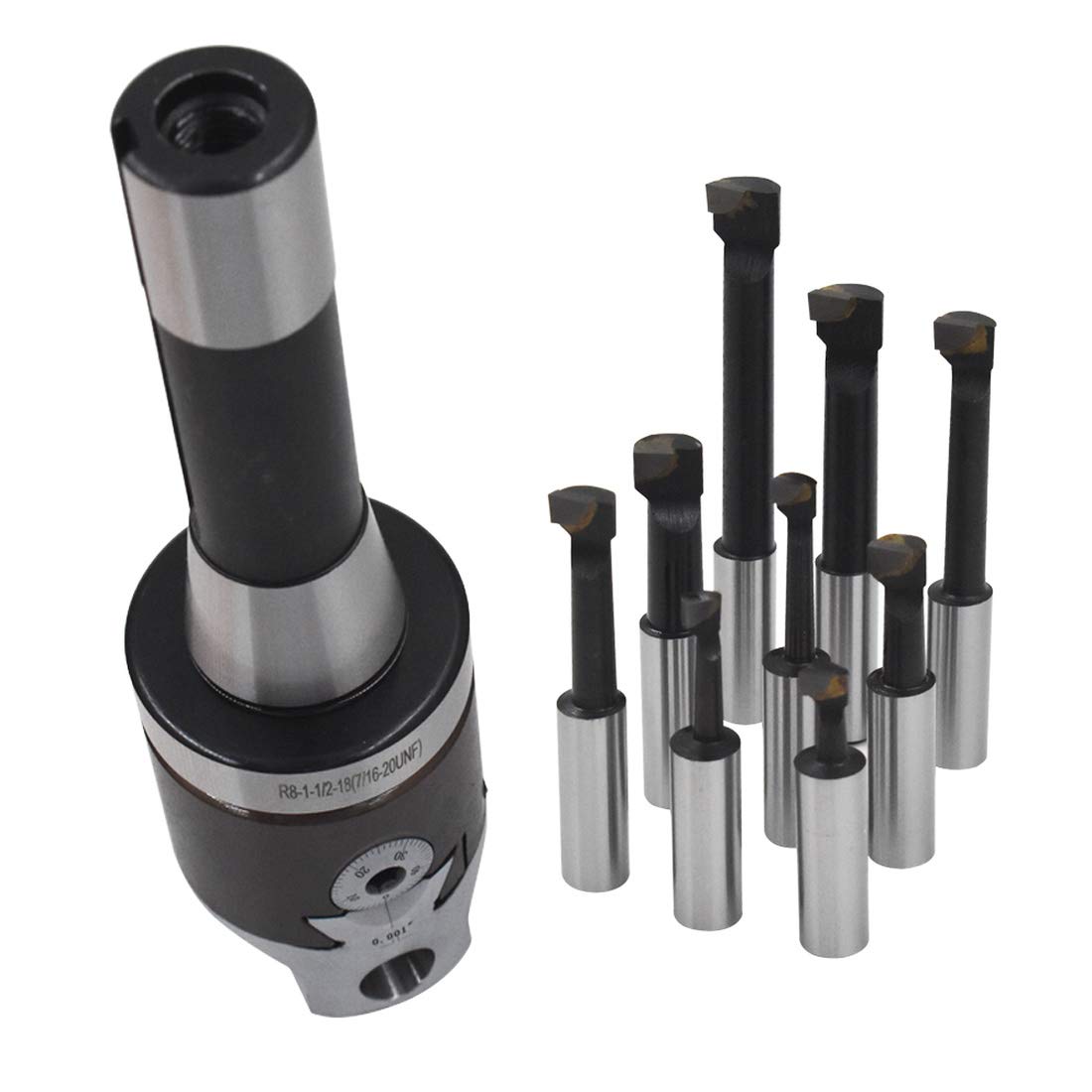 9pcs R8 Shank 1/2 Carbide Boring Bar Set C1259