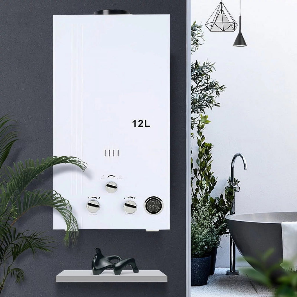 12L Tankless Water Heater LPG Liquid Propane Gas Instant Hot Boiler with Digital Display W63539