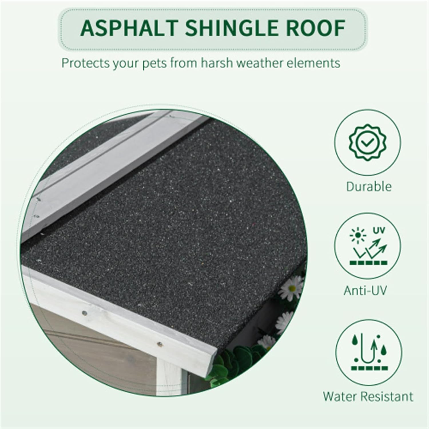 Dark Gray Wooden 2-Floor Cat Shelter with Asphalt Roof G42865
