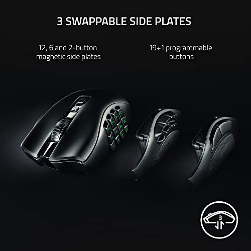Wireless Gaming Mouse with Interchangeable Side Plate, 20K DPI Optical Sensor, Chroma RGB Lighting W2954