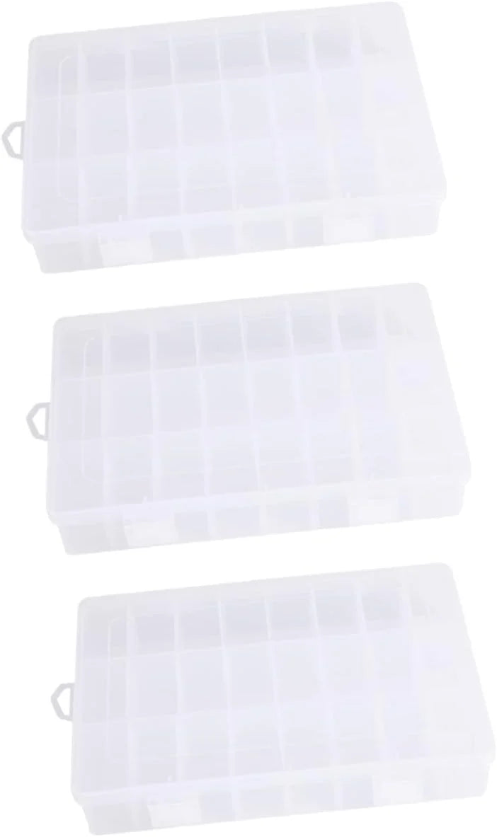 12 Pcs Clear Plastic Storage Box with Compartments P897