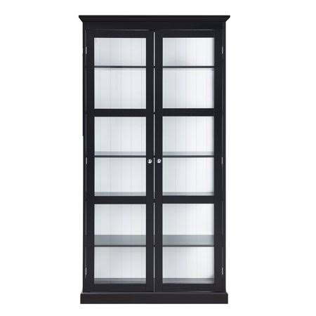 Black 6 Tier Bookcase with Doors, 76.75'' H A392047