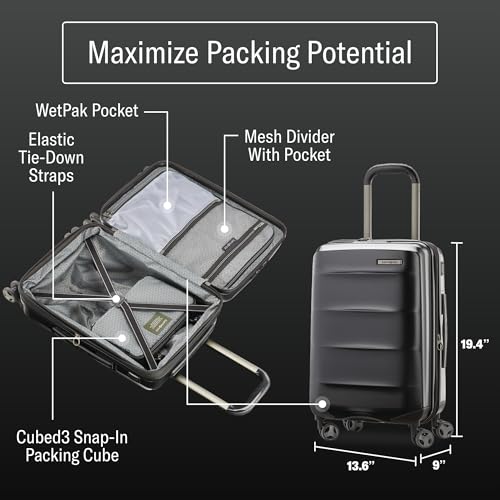 Silver 21-Inch Hardside Expandable Luggage with Spinner Wheels S45759