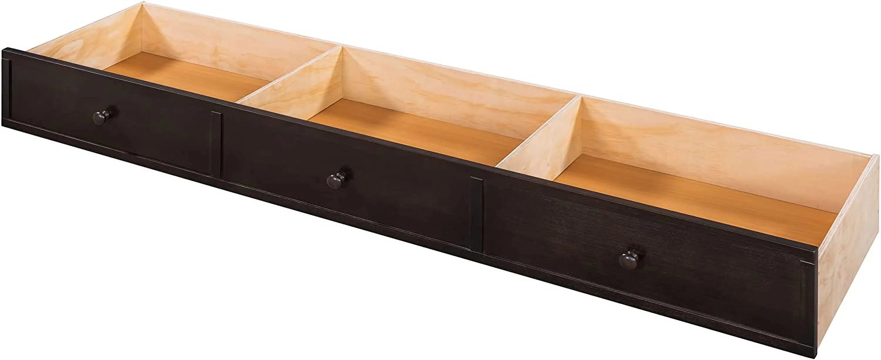 Twin Over Full L-Shaped Triple Bunk Bed with 3 Storage Drawers and Stairs B372387