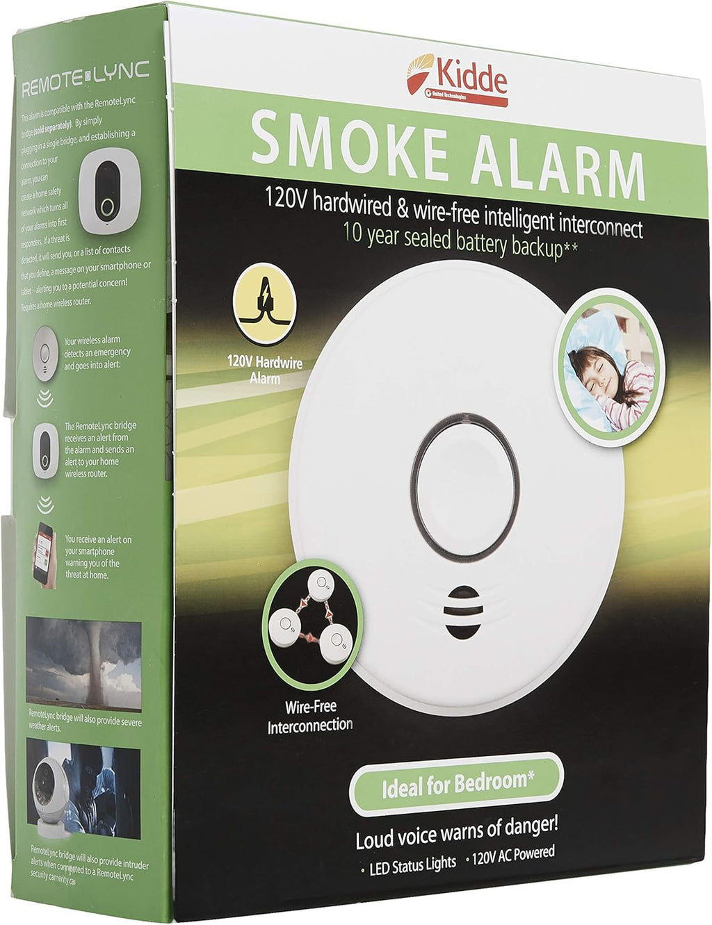 Wireless Smoke Detector, 10-Year Battery, Photoelectric Sensor, White Z7769