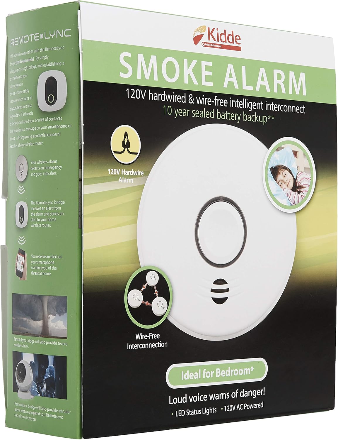 Wireless Smoke Detector, 10-Year Battery, Photoelectric Sensor, White Z7769