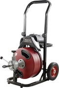 50-Feet Long 1/2 Cable Drain Auger Cleaner with Cutter Set & Foot Switch S379219