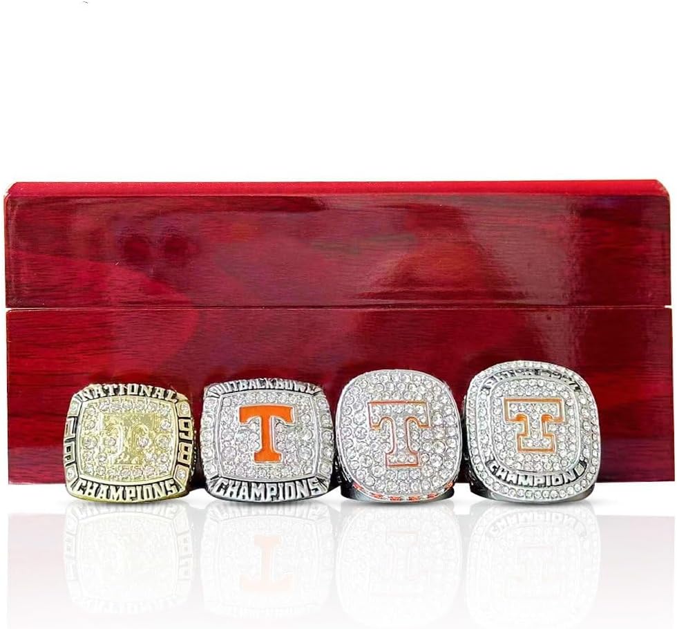 1998 2008 2015 2022 National Championship Ring Set in Sandalwood Box C837