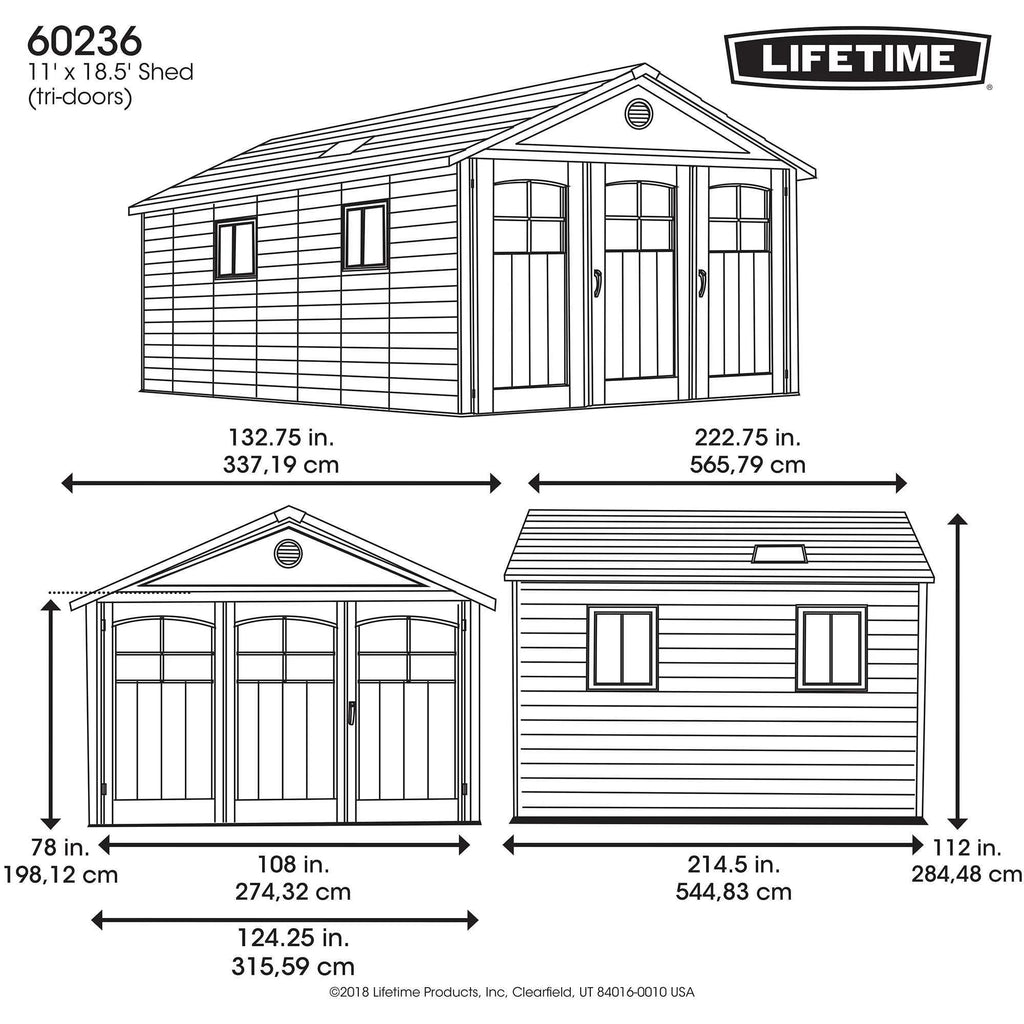 11 ft. x 18.5 ft. Outdoor Storage Shed X392804