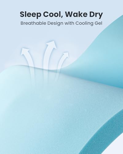 Twin XL 3 Inch Cooling Gel Memory Foam Mattress Topper with Removable Washable Soft Cover Non-Slip F69772